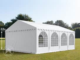 5x8m, Partytelt, PVC-teltdug, hvid, med bundramme