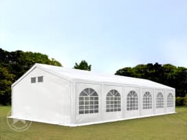 6x12m, Partytelt, PE-teltdug, hvid, med bundramme