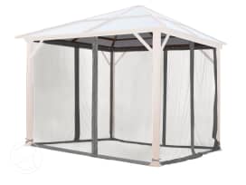 Myggenet (4 dele) til havepavillon Forest Deluxe, loft grå, 3x3 m