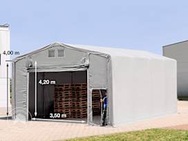 8x8m, Telthal, PRIMEtex-PVC-teltdug, grå, uden statikpakke