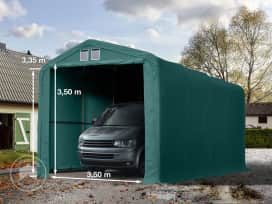4x8m, Garagetelt, PVC-teltdug, mørkegrøn, med statikpakke (blød undergrund) 4x8m, Garagetelt, PVC-teltdug, mørkegrøn, med statikpakke (blød undergrund)