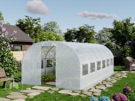 3x6m, Foliedrivhuse, PE-teltdug, hvid