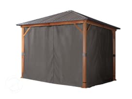 Sidegardiner (sæt med 4 dele) til havepavillonen Forest Superior 3x3, i farven loft grå Sidegardiner (sæt med 4 dele) til havepavillonen Forest Superior 3x3, i farven loft grå