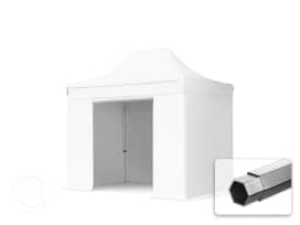 3x2m, aluminium, easy-up-pavillon, 4 sidedele, hvid