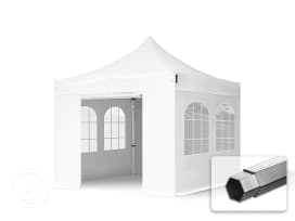 3x3m, aluminium, easy-up-pavillon, 4 sidedele, hvid