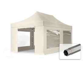 3x6m, stål, easy-up-pavillon, 4 sidedele, creme 3x6m, stål, easy-up-pavillon, 4 sidedele, creme