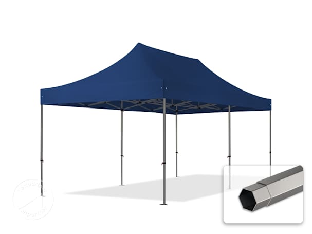 3x6m, stål, easy-up-pavillon, uden sidedele, mørkeblå 3x6m, stål, easy-up-pavillon, uden sidedele, mørkeblå