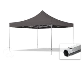 4x4m, aluminium, easy-up-pavillon, uden sidedele, mørkegrå 4x4m, aluminium, easy-up-pavillon, uden sidedele, mørkegrå