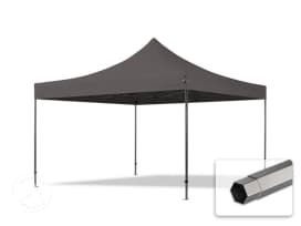 4x4m, stål, easy-up-pavillon, uden sidedele, mørkegrå 4x4m, stål, easy-up-pavillon, uden sidedele, mørkegrå
