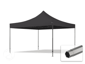 4x4m, stål, easy-up-pavillon, uden sidedele, sort 4x4m, stål, easy-up-pavillon, uden sidedele, sort