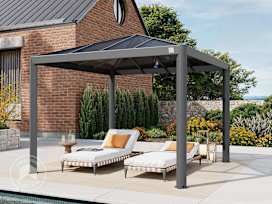 3x3m, hardtop havepavillon, uden sidegardiner