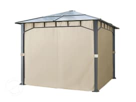 Sidegardiner (sæt med 4 dele) til havepavillonen Sunset Deluxe 3x3, i farven champagnefarvet Sidegardiner (sæt med 4 dele) til havepavillonen Sunset Deluxe 3x3, i farven champagnefarvet