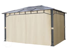 Sidegardiner (sæt med 4 dele) til havepavillonen Sunset Deluxe 3x4, i farven champagnefarvet
