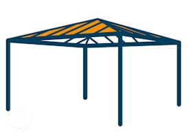 Erstatnings tagplader til havepavillon Luma Deluxe 4x4m Erstatnings tagplader til havepavillon Luma Deluxe 4x4m