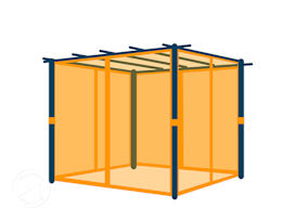 Myggenet (4 dele) til Pergola Classic, stone, 3x3 m