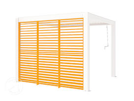 3-delt, justerbar lamelvæg til Pergola Deluxe med 3 m sidelængde, træ-look