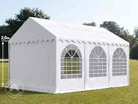 4x6m juhlateltta, PVC-peite, valkoinen, maarungolla 4x6m juhlateltta, PVC-peite, valkoinen, maarungolla