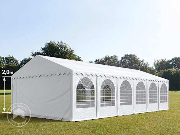 5x12m juhlateltta, PVC-peite, valkoinen, maarungolla