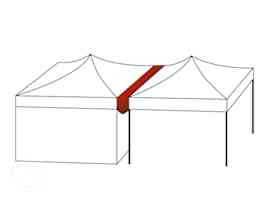 6m sadevesikouru PREMIUM ja PROFESSIONAL pop-up teltoille, PVC-pinnoitettu, valkoinen