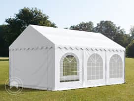 3x6m juhlateltta, PVC-peite, valkoinen, maarungolla