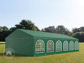 6x12m juhlateltta, PVC-peite, tummanvihreä, maarungolla