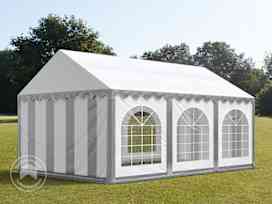 4x6m juhlateltta, PVC-peite, harmaavalkoinen, maarungolla 4x6m juhlateltta, PVC-peite, harmaavalkoinen, maarungolla