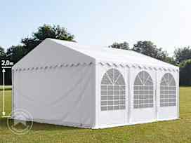 5x6m juhlateltta, PVC-peite, valkoinen, maarungolla