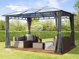 3x4m hardtop puutarhapaviljonki, sis. 4 sivuseinää, loft grey