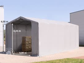6x12m pressuhalli, PVC-peite, harmaa, ilman statiikkaa