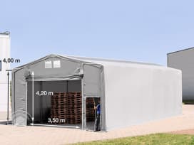 8x12m pressuhalli, PRIMEtex-peite, harmaa, ilman statiikkaa