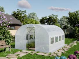 3x4m, Foliokasvihuone, PE-peite, valkoinen 3x4m, Foliokasvihuone, PE-peite, valkoinen