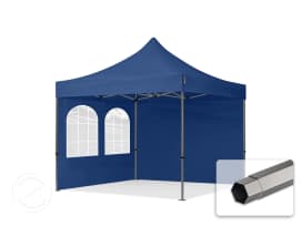 3x3m Teräs pop-up teltta, sis. 2 sivuseinää, tummansininen 3x3m Teräs pop-up teltta, sis. 2 sivuseinää, tummansininen