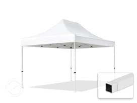 3x4,5m Teräs pop-up teltta, ilman sivuseiniä, valkoinen 3x4,5m Teräs pop-up teltta, ilman sivuseiniä, valkoinen