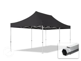 3x6m Alumiini pop-up teltta, ilman sivuseiniä, musta