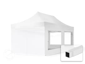 3x6m Teräs pop-up teltta, sis. 4 sivuseinää, valkoinen 3x6m Teräs pop-up teltta, sis. 4 sivuseinää, valkoinen