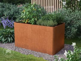 146 x 80 x 60 cm Istutuslaatikko, Corten-teräs, ruosteinen ulkoasu