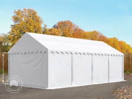 4x8m varastoteltta, PVC-peite, valkoinen, maarungolla 4x8m varastoteltta, PVC-peite, valkoinen, maarungolla