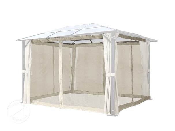 Hyttysverkot puutarhapaviljongille Moonlight Deluxe, 3x3,65 m, cream
