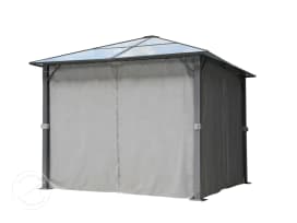 Sivuseinät puutarhapaviljongille Moonlight Deluxe, 3x3 m, harmaa