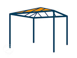 Korvaavat kattopaneelit puutarhapaviljongille Luma Deluxe, 3x3 m, antrasiitti
