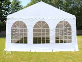 Gavlvegg 6x2,6 m PVC hvit med vinduer og glidelås