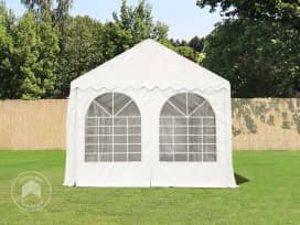 Gavlvegg 3x2,6 m PVC hvit med vinduer og glidelås
