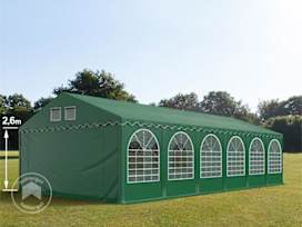 6x12 m partytelt, PVC-presenning, mørkegrønn, med bunnramme 6x12 m partytelt, PVC-presenning, mørkegrønn, med bunnramme