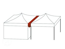 8 m forbindelsesrenne for PREMIUM og PROFESSIONAL pop up partytelt, PVC-belagt, hvit
