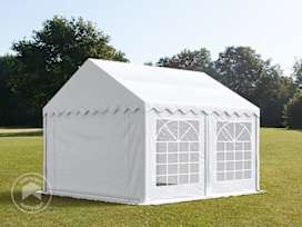 3x3 m partytelt, PVC-presenning, hvit