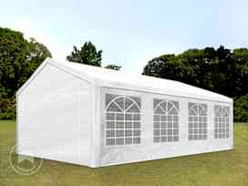 4x8 m partytelt, PE-presenning, hvit