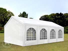 3x8 m partytelt, PE-presenning, hvit
