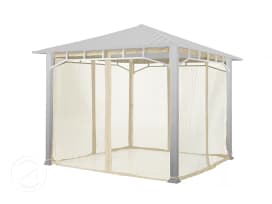 Myggenett (4 deler) for Paviljong Sunset Superior, champagnefarget, 3x3 m