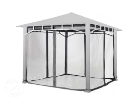 Myggenett (4 deler) for Paviljong Sunset Superior, loft grey, 3x3 m