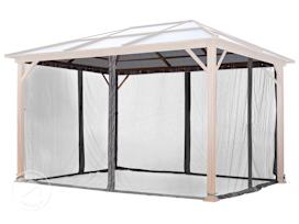 Myggenett (4 deler) for Paviljong Forest Deluxe, loft grey, 3x4 m